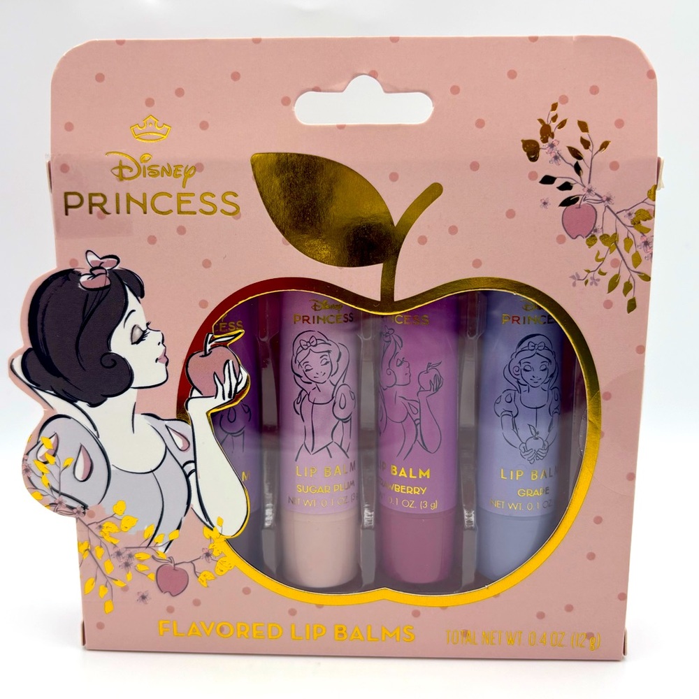 Disney Princess Lip Balm Set of 4 NIB